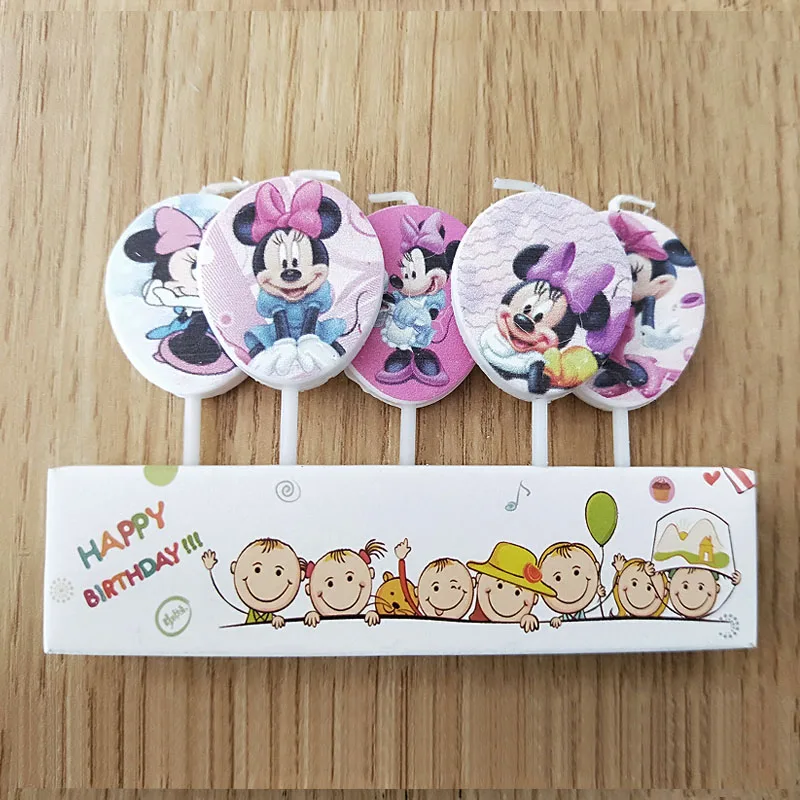 5 шт. милый Микки Минни свечи с изображением мышей кекс Топпер для дня рождения