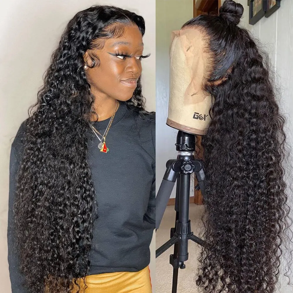

180% Transparent Deep Wave Frontal Wig 13x4 Lace Front Human Hair Wigs Wet And Wavy Curly Human Hair Wig Brazilian Deep Wave Wig