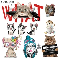 zotoone ironing bad cat patch for clothing cartoon animal letter stickers for kids girls thermo transfers patches for t shirt d