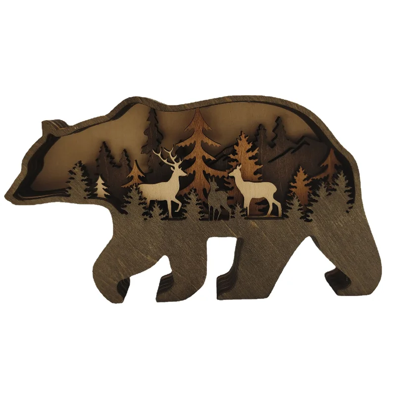 

Modern Home Decoration Office Accessories 3d Wooden Puzzle Mythical Animal Round Wood Ornaments To Hang Arbol Navidad Madera C