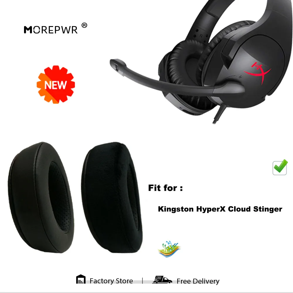 

Morepwr New Upgrade Replacement Ear Pads for Kingston HyperX Cloud Stinger Headset Parts Leather Cushion Earmuff