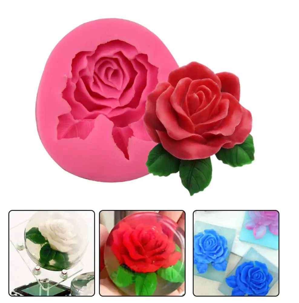 Силиконовая форма для жидкости 3D большая розы помадка кекс мыло ручной работы