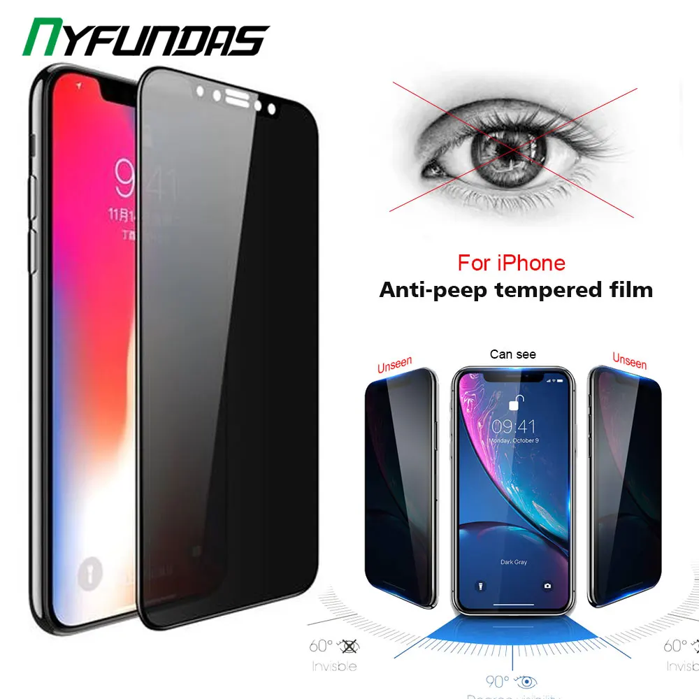 3D Скрытая защитная пленка на экран для Apple iPhone 11 Pro Max 12 XR X XS 8 Plus 7 6 Анти шпион