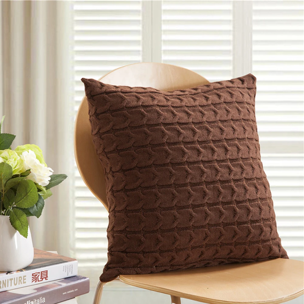 Наволочка плетеная в скандинавском стиле 45 х45 см | Дом и сад