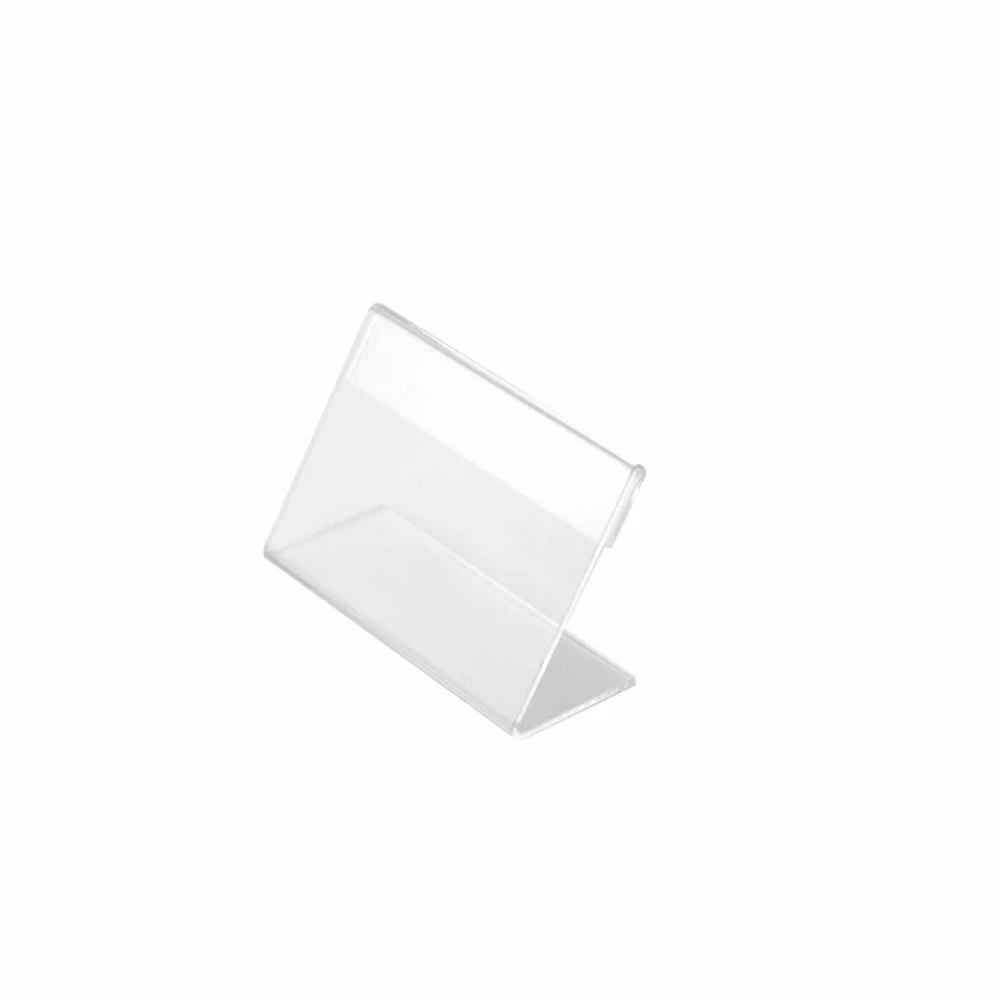 

30pcs/lot Mini Sign Display Holder L Shape Clear Acrylic Price Card Tag Label Stand Counter Top Stand 4x2cm