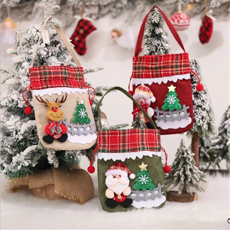 

Merry Christmas 2022 Christmas Candy Bag Elk Snowman Gift Bag Navidad Christmas Decoration Xmas New Year Natal Noel Kerst 2021
