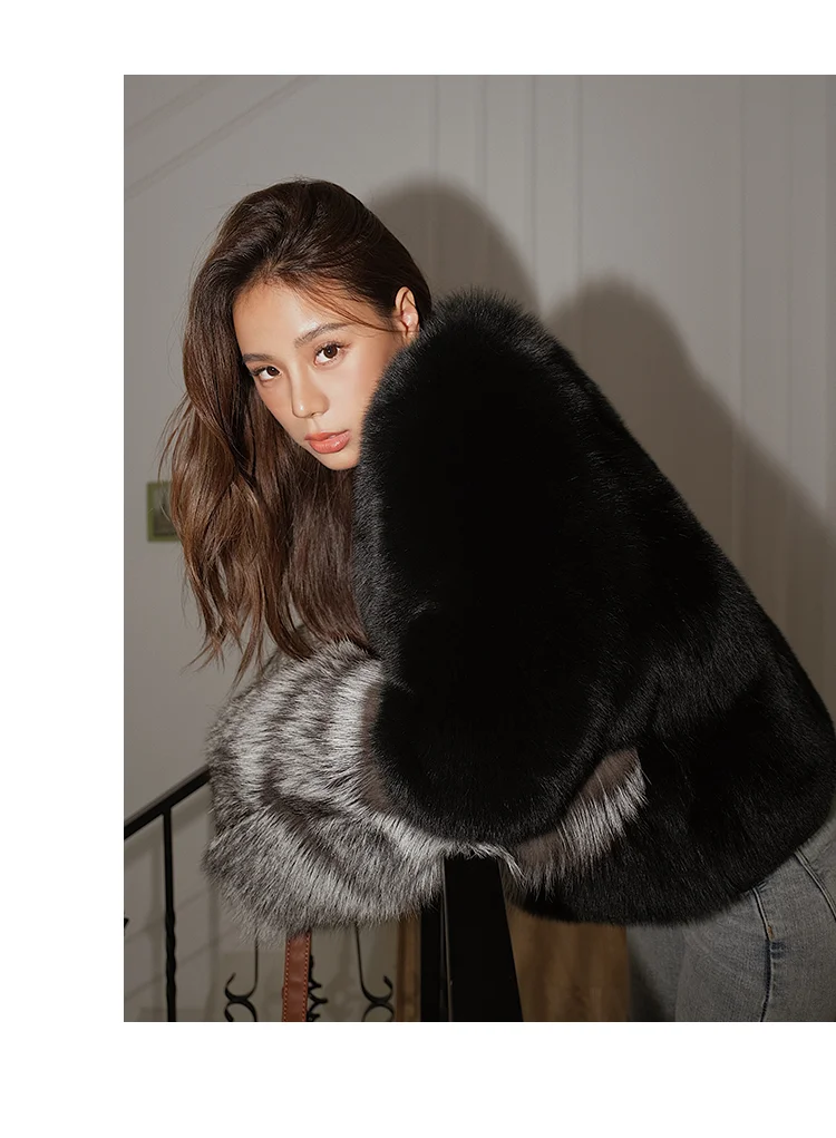Woman Natural Fur Coats Winter Outwear Thick Warm Fur Overcoats Women Whole Skin Genuine Fox Fur Jackets 2022 Trendy Fur Coat