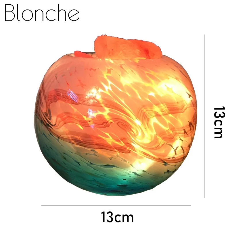 Круглая Лавовая Светодиодная лампа Blonche настольная из гималайских кристаллов с
