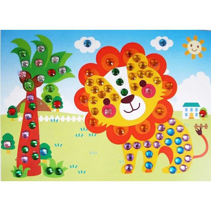 

Crystal 3D Sticker Educational Stickers Cartoon Crystal DIY Stationary Sticker Children Handmade 3D Children Puzzle DIY Stickers