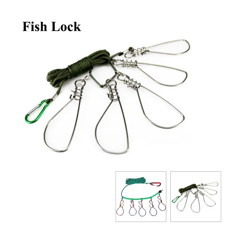 Новинка 5 м рыболовный замок с пряжкой из нержавеющей стали для живой рыбы ремень