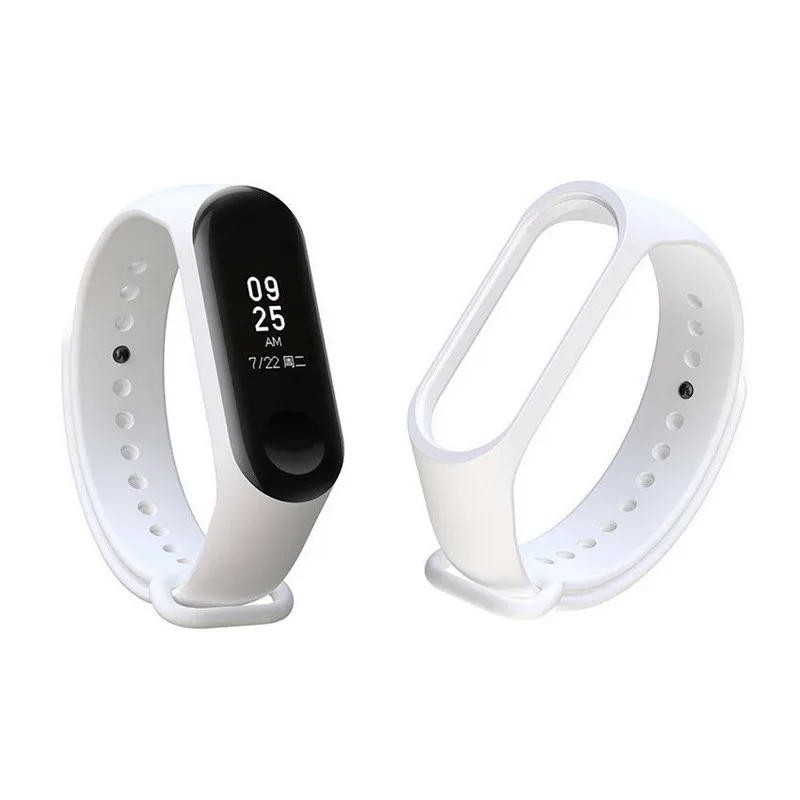 Браслет Mi Band 4 ремешок Mi Band 3 спортивный ремешок на запястье силиконовый браслет для браслета 3 группа 4 браслет Miband 3 4 ремешок - Цвет: white color