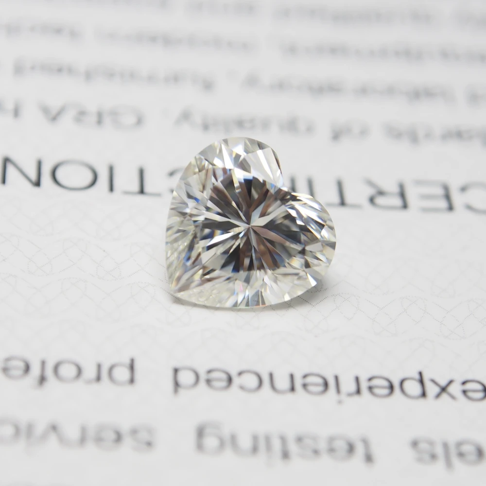 Clear Bright  VVS Moissanite 9*9MM Heart Shape Gemstone Color Play or Fire Lab Created Loose Diamond for Women Gift