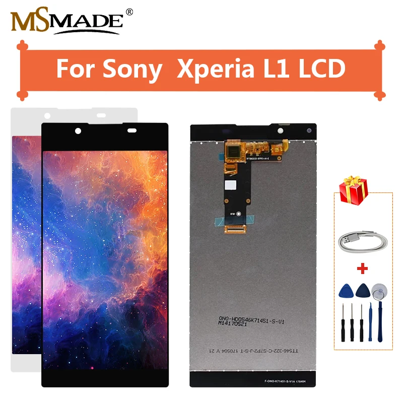 Для sony Xperia L1 G3312 G3311 ЖК сенсорный экран дигитайзер дисплей запасные части в сборе с рамкой Протестировано 5,5"