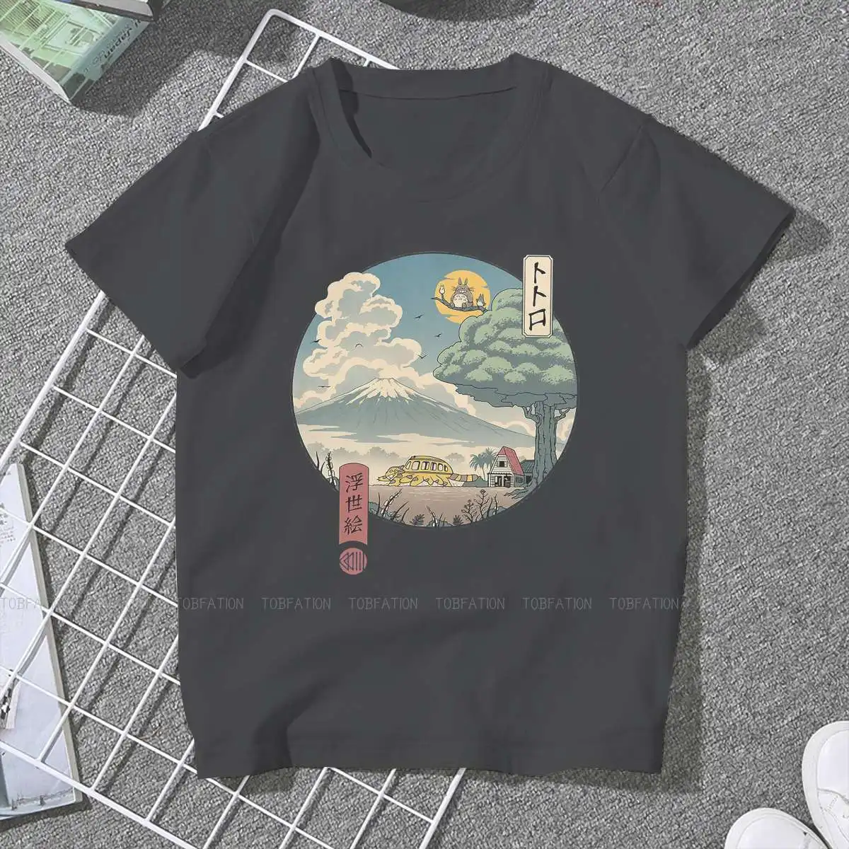 

Neighbor's Ukiyo-E Women Clothing Totoro Graphic Female Tshirts Vintage Grunge Loose Tops Tee Kawaii Girls Streetwear