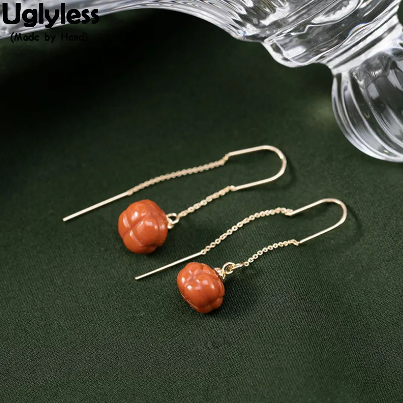 Женские длинные висячие серьги из натурального серебра 925 пробы с фруктовым