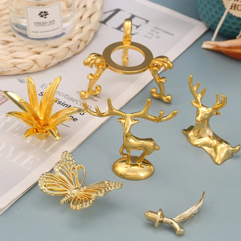 Nordic Style Metal Reindeer Butterfly Grass Figurine Statues Shiny DIY
Ornaments for Home Tabletop Glass Jar Lid Decor