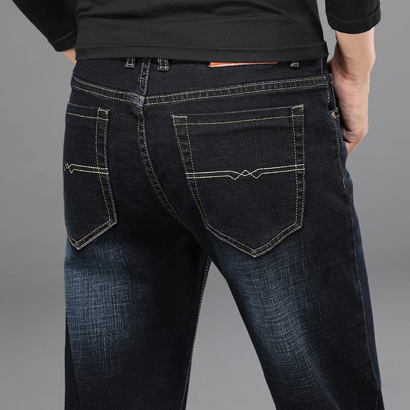 Мужские джинсы мужские Homme деним облегающие брюки прямые синие черные байкерские