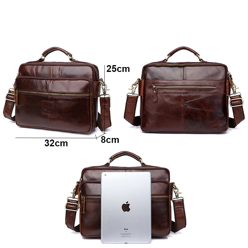mens shoulder bag genuine leather bag office bags for men briefcase luxury handbag fashion messenger bags for men satchels free global shipping