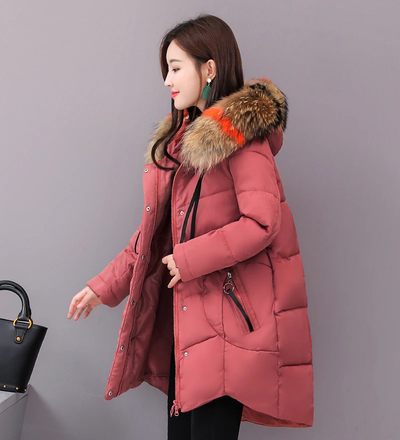 Plus Size 4XL 5XL Winter Jacket Women Padded Outwear Hooded Colorful Fur Female Coat Long Parka Mujer Invierno