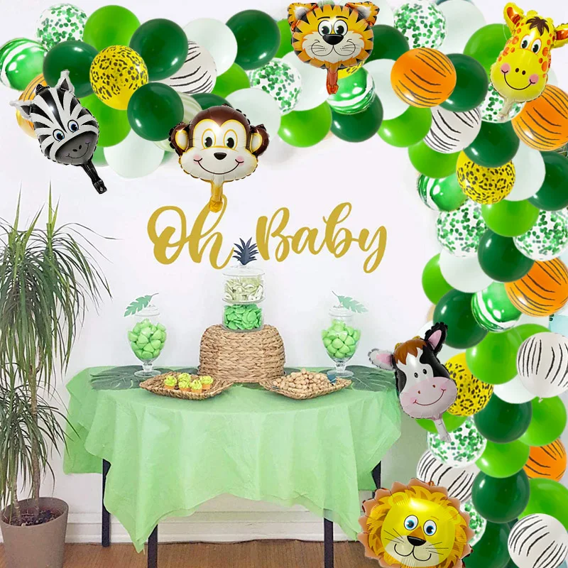 108 шт. джунгли сафари воздушные шары гирлянда детский душ дикий один день