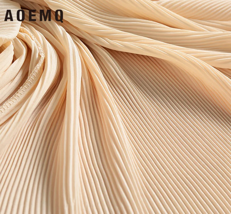 AOEMQ Осень Новый стиль платья на молнии регулируемое платье Желтый однотонный с