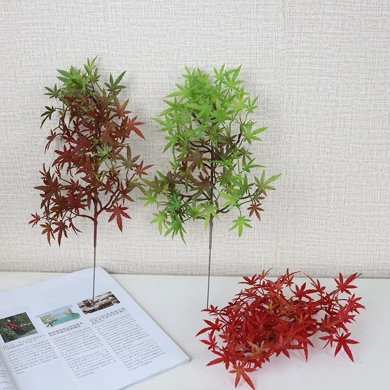 

Имитация кленового листа поддельный лист туя пентаграмма клен внутренняя гостиная бонсай украшение зеленое растение в горшке декораты