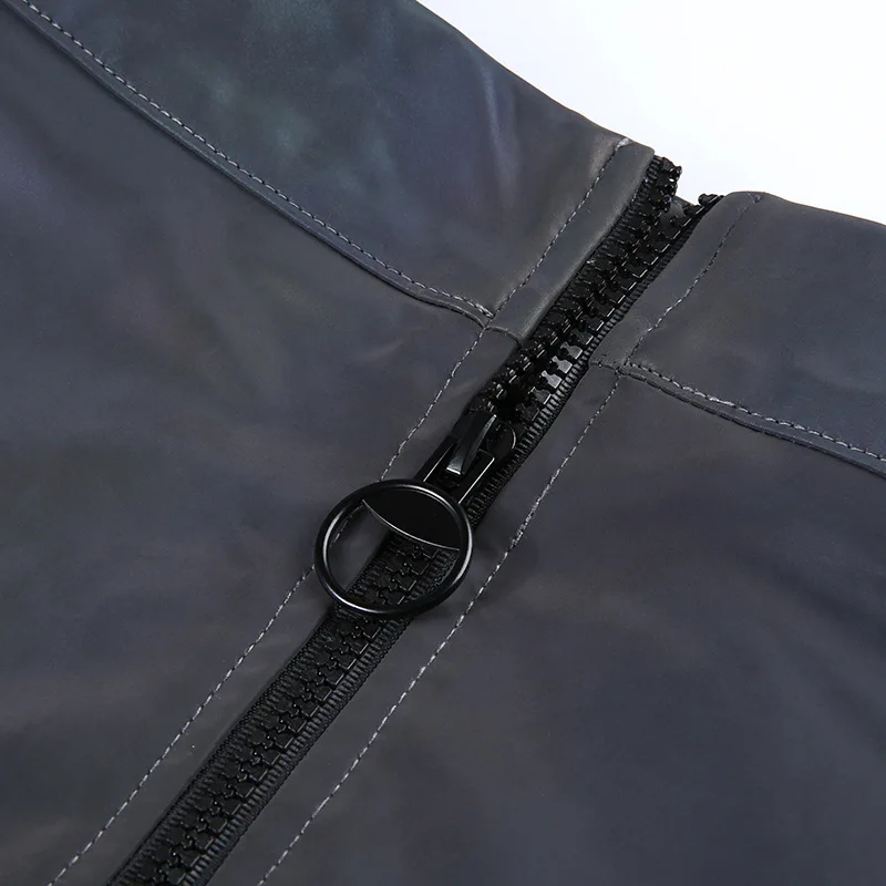 Сексуальная Светоотражающая мини юбка на молнии облегающая с эластичной