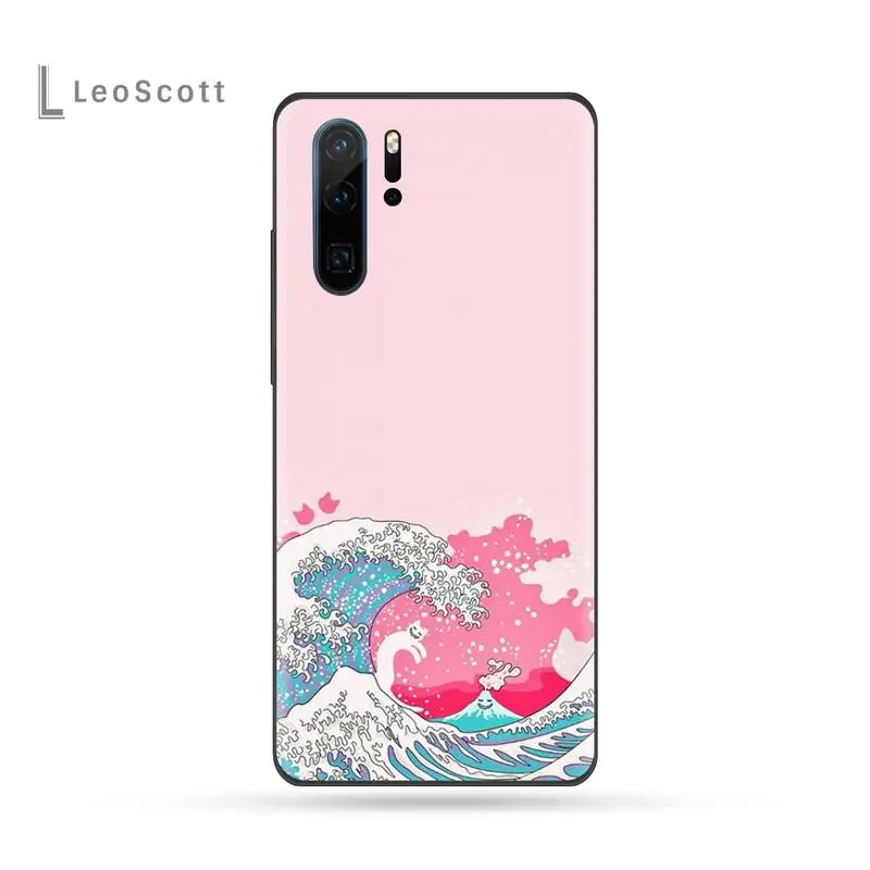 

Ocean Waves Japanese Phone Case For Huawei P9 P10 P20 P30 Pro Lite smart Mate 10 Lite 20 Y5 Y6 Y7 2018 2019