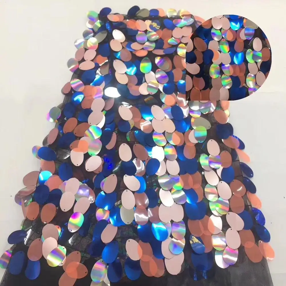 Зеленые бежевые африканские кружевные ткани с каплями воды блесток Французский