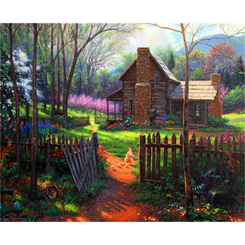BAISITE DIY живопись по номерам ручная роспись холст деревенская Современная