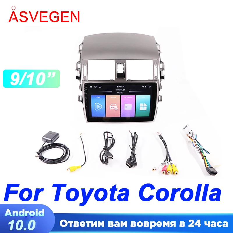 

9/10" Android 10.0 For Toyota Corolla 2010 With Rom 16G Car Multimedia Navigation Audio Radio HeadUnit Stereo Player