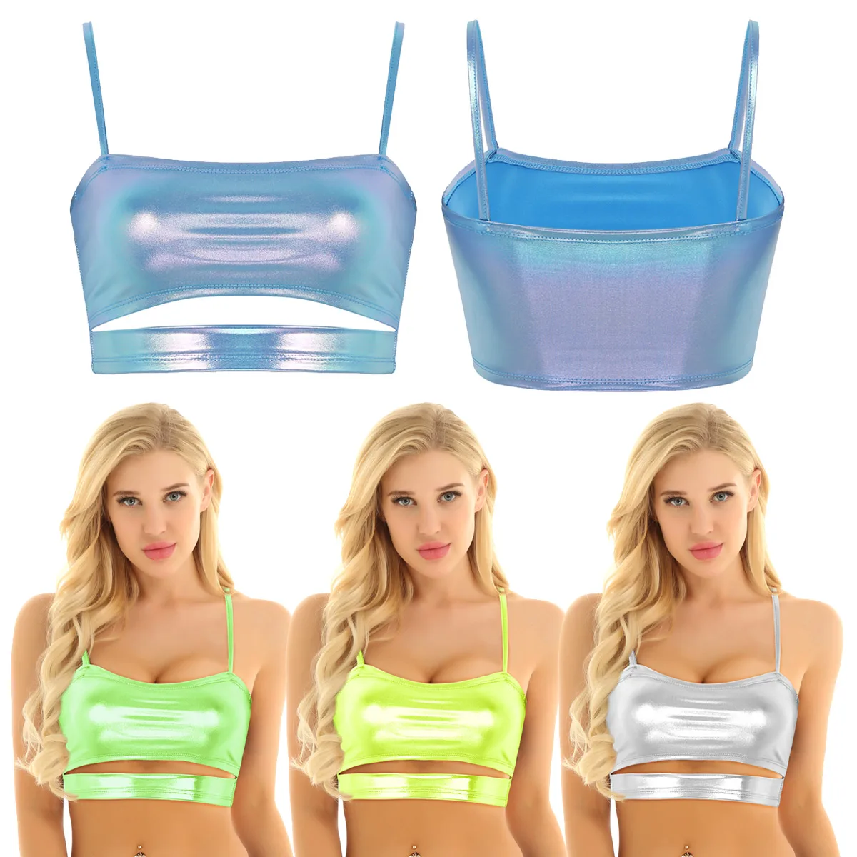 Женский костюм для полярного танца сексуальные майки блестящие с металлическим