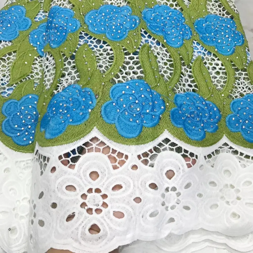 2020 Высококачественная швейцарская гипюровая кружевная ткань с камнями вуаль