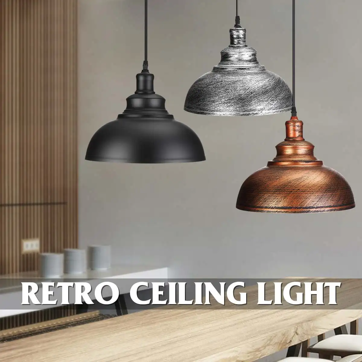 

Vintage Pendant Lights Hanging E27 Edison Bulb Night Lamp Fixture Loft Bar Living Room Decor Lighting Industrial Lamp 3 Type