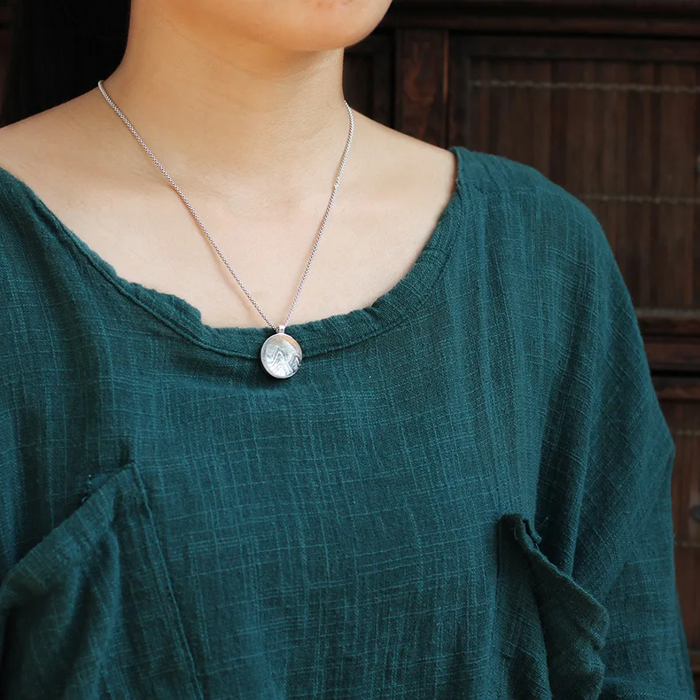 INATURE 925 Sterling Silver Mountain Design Rainbow Opal Necklace for Women Jewelry Birthday Gifts | Украшения и аксессуары