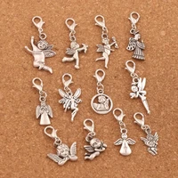 mix angel charm bead 12styles 36pcs zinc alloy floating lobster claw clasp charm beads cm58