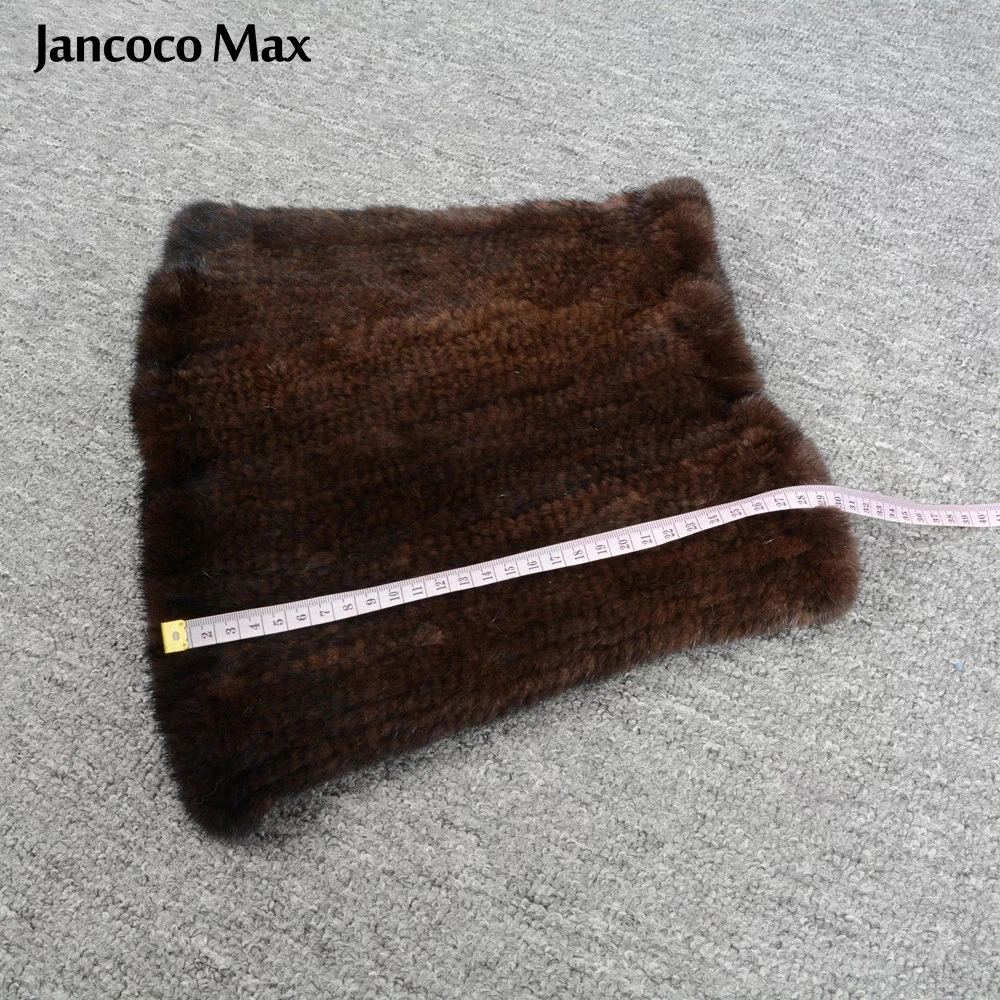 Jancoco Max Новый стиль женские толстый вязаный снуд настоящие норковые меховые шарфы