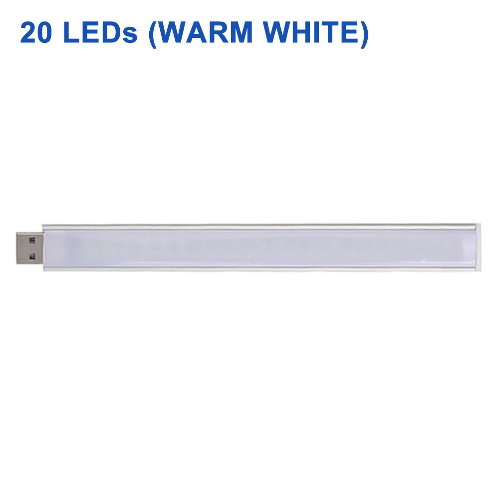 20LEDs Warm White DC5V мини USB светодиодный Ночной светильник 3 светодиодный s 8 светодиодный s 10 светодиодный s 24 светодиодный s книга лампа удлинитель США штекер Адаптер для чтения ноутбука power Bank - Испускаемый цвет: 20LEDs Warm White