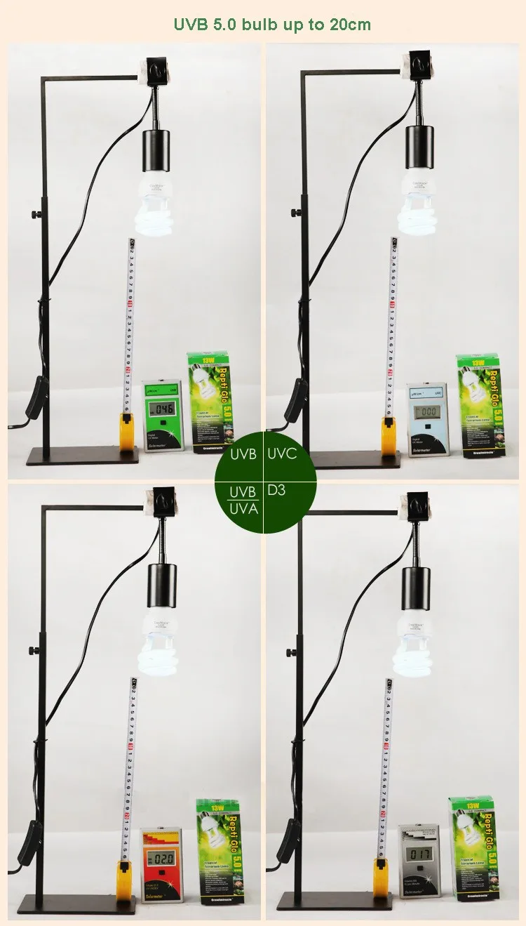 Bombilla UV fluorescente para reptiles, l&aacute;mpara de ahorro de energ&iacute;a, tubo en espiral, luz blanca para el hogar, 13W, 5,0, 10,0, UVB-4