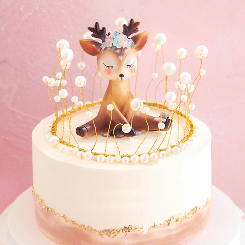 Decoración de Pastel DIY de Feliz Navidad, adorno de ciervo lindo para el hogar, fiesta de boda, Baby Shower, suministros de cumpleaños