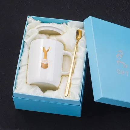 Керамическая креативная кружка в Корейском стиле бытовая для воды с буквами