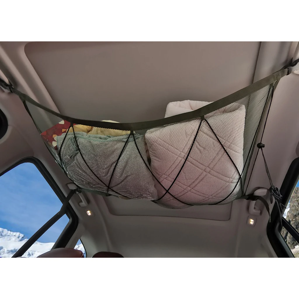 35''x25'' Stretchable Car Roof Interior Ceiling Mesh Bag Pouch For Van | Nets