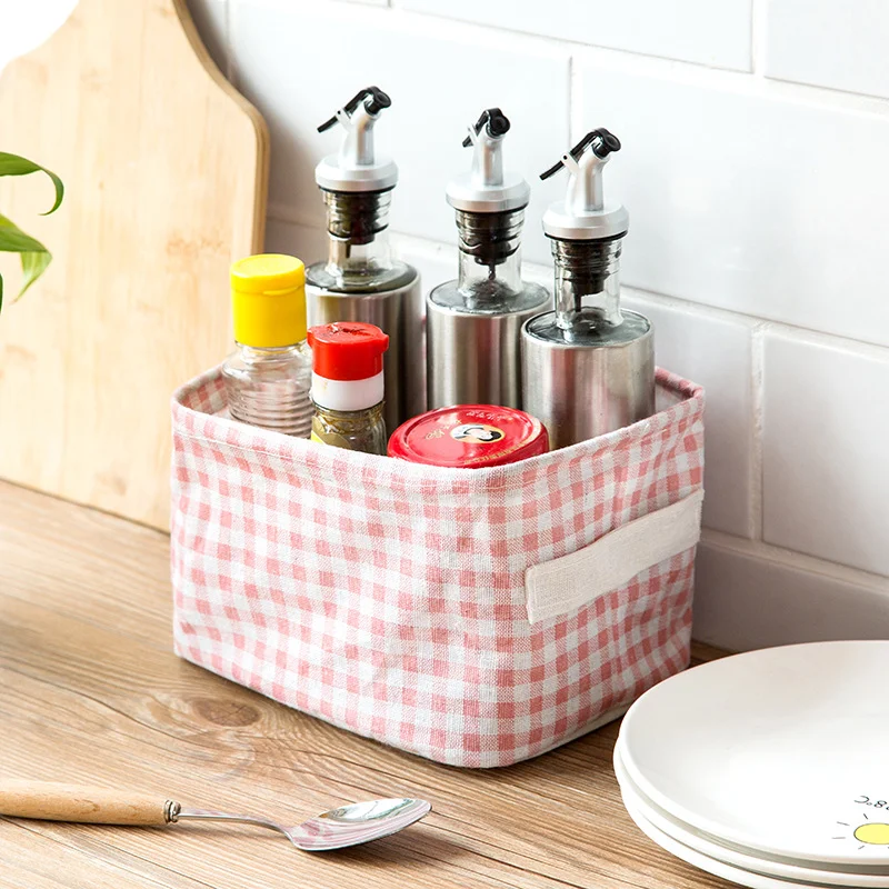 Хлопковая льняная настольная коробка для хранения стол канцелярские