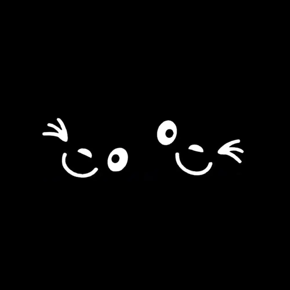 

1 Pair Cute Lovely Smiling Face Car Rearview Mirror Sticker Reflective Decal Decor Car Accessories Supplies Products