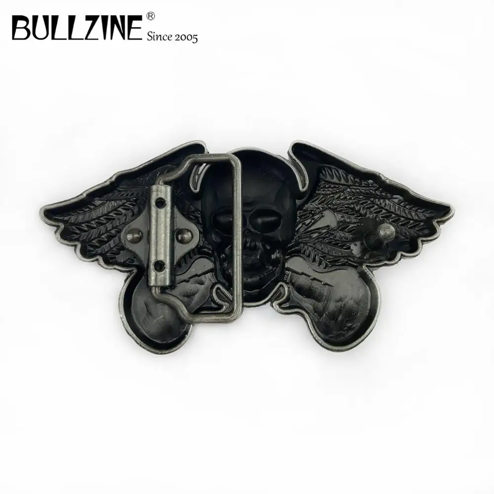 В Bullzine череп с Гитары пряжки ремня оловянной отделкой FP-03550 подходит для детей на