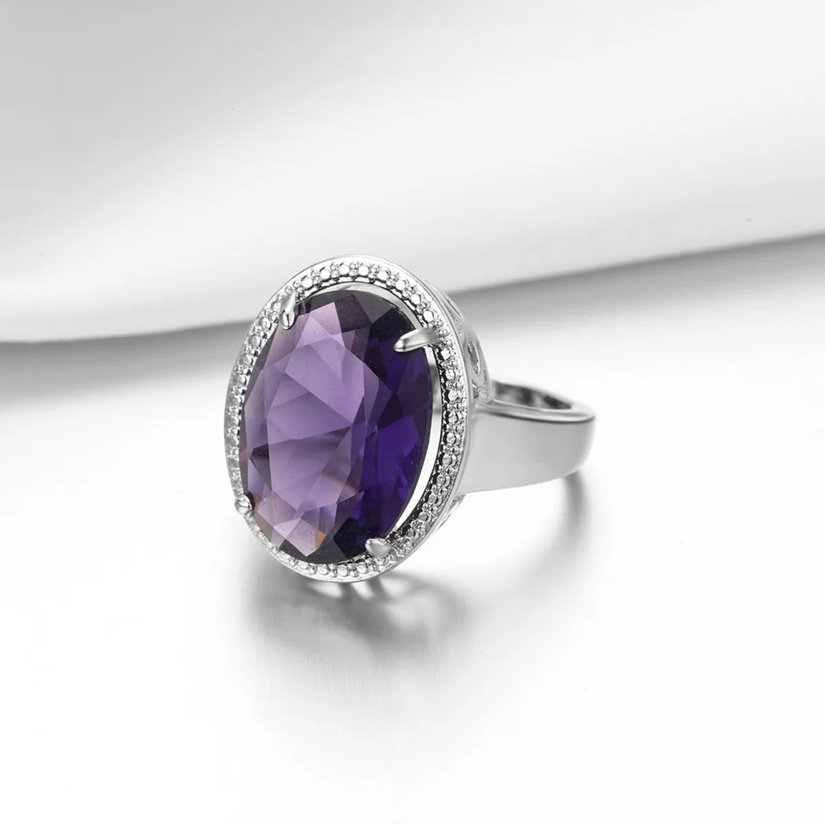 

Real 925 Silver Natural Amethyst Ring for Women Peridot Bizuteria Anillos Purple Topaz Natural Gemstone 925 Jewelry Ring Feamels