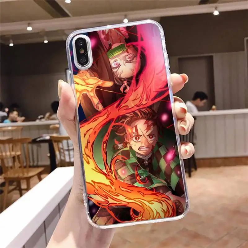 

Anime Kimetsu No Yaiba Phone Case Transparent soft For iphone 5 5s 5c se 6 6s 7 8 11 12 plus mini x xs xr pro max