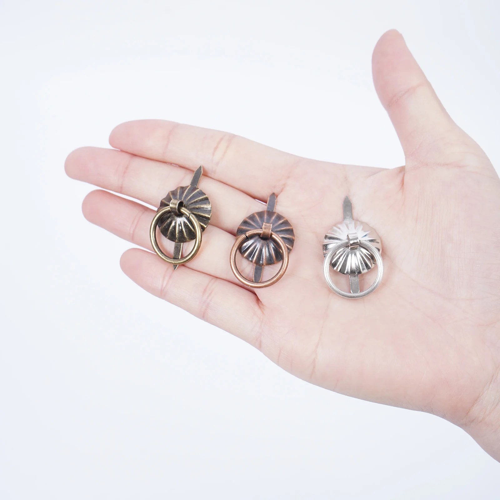 50 шт. винтажные застежки из сплава с вытяжными кольцами мини-ручки для шкатулки