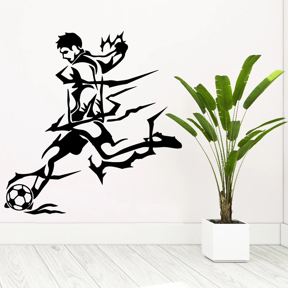 Красота футбол виниловые самоклеющиеся обои для детской комнаты украшения