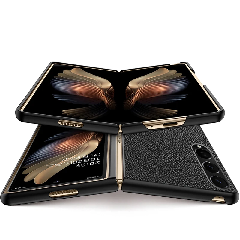 

2021 Litchi Leather Skin Cover Case for Samsung Galaxy Z Fold3 5G Fold2 Fold 3 2 Shockproof Anti-knock Phone Bag Funda Coque
